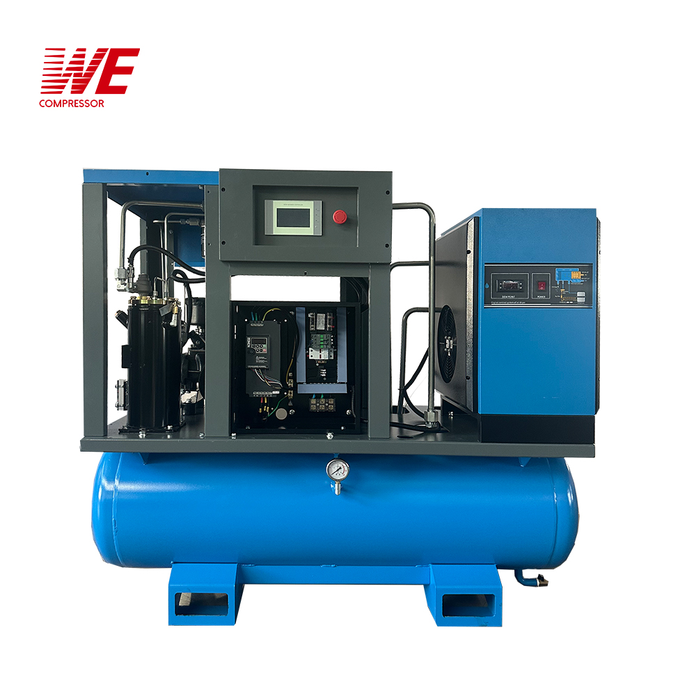 Quiet Efficient Rotary Screw Technology 7.5KW Variable Speed All In One Screw Air Compressor